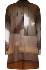 Mm6 By Maison Margiela SHIRT DRESS WITH PIXELATED PRINT | BROWN